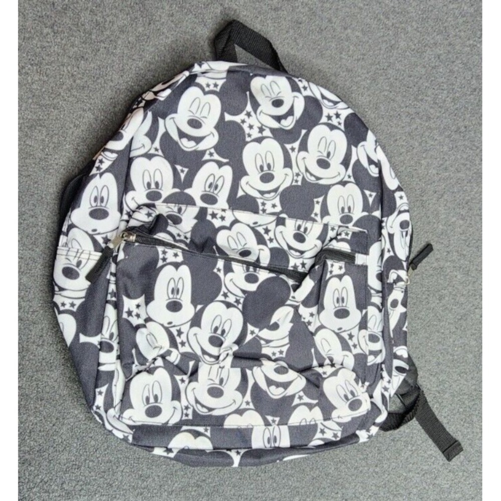 Disney Mickey Mouse Face Backpack Rucksack Bag White Black‎ Pattern Cartoon
